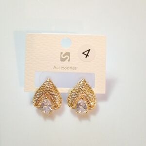 New 18K Gold Plated with Clear CZ's